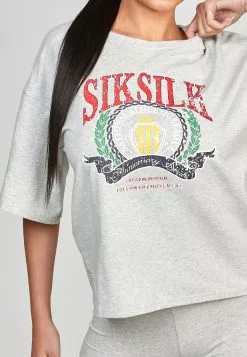 SikSilk Varsity - T-Shirt Print - Grey Marl 10 SikSilk Varsity - T-Shirt Print - Grey Marl -Outlet SikSilk Winkel a31182d7f5a6443eb90b5ba1f1f52a8d