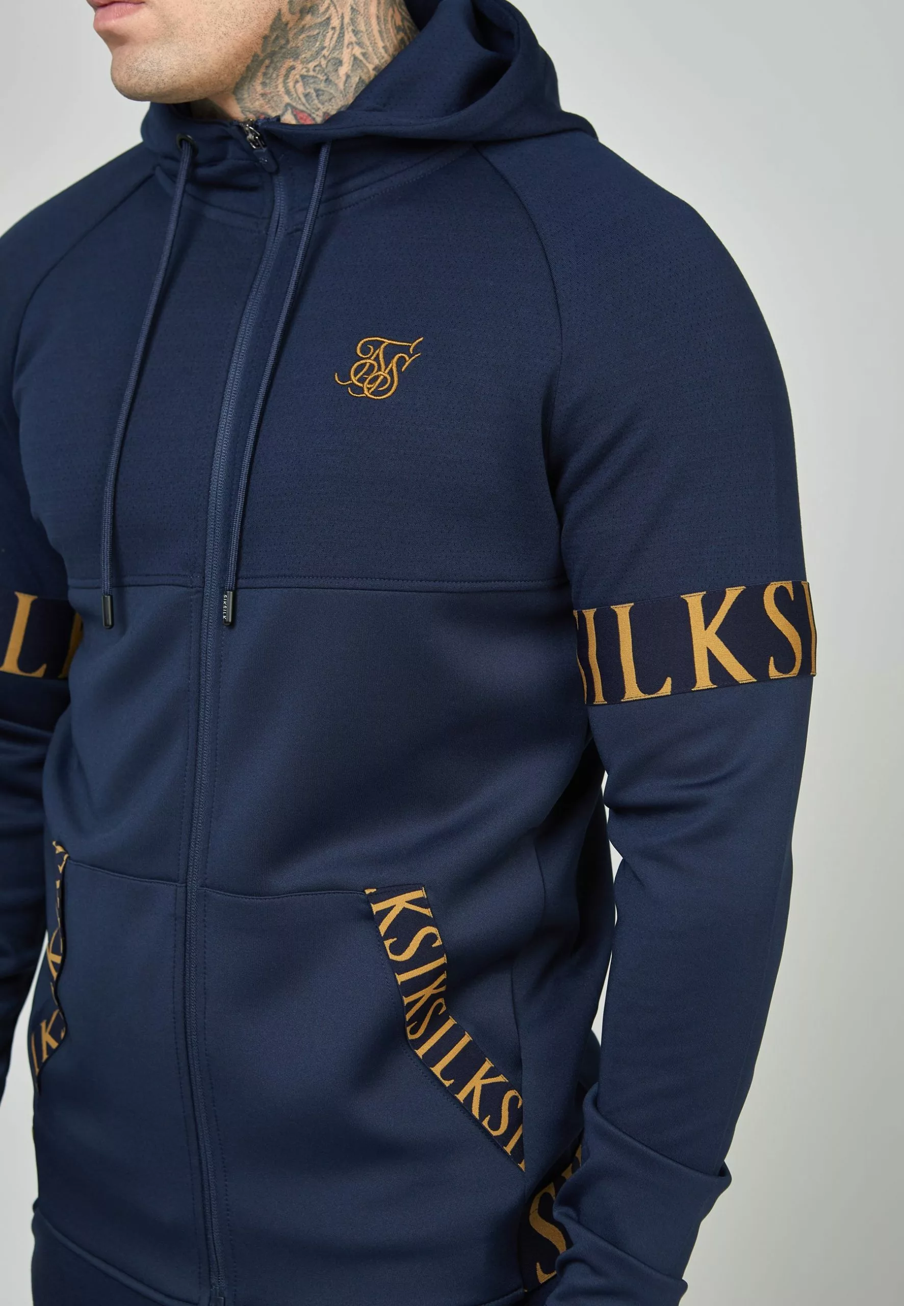 SikSilk Dynmic Zip Through- Sweater Met Rits - Navy 6 SikSilk Dynmic Zip Through- Sweater Met Rits - Navy - Afbeelding 4