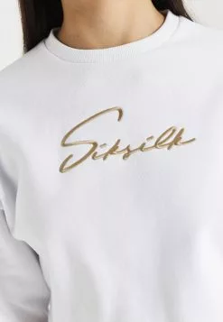 SikSilk Signature Cropped- Sweater - White -Outlet SikSilk Winkel ae7fbca2c6634e4d9bf412599170dfe2