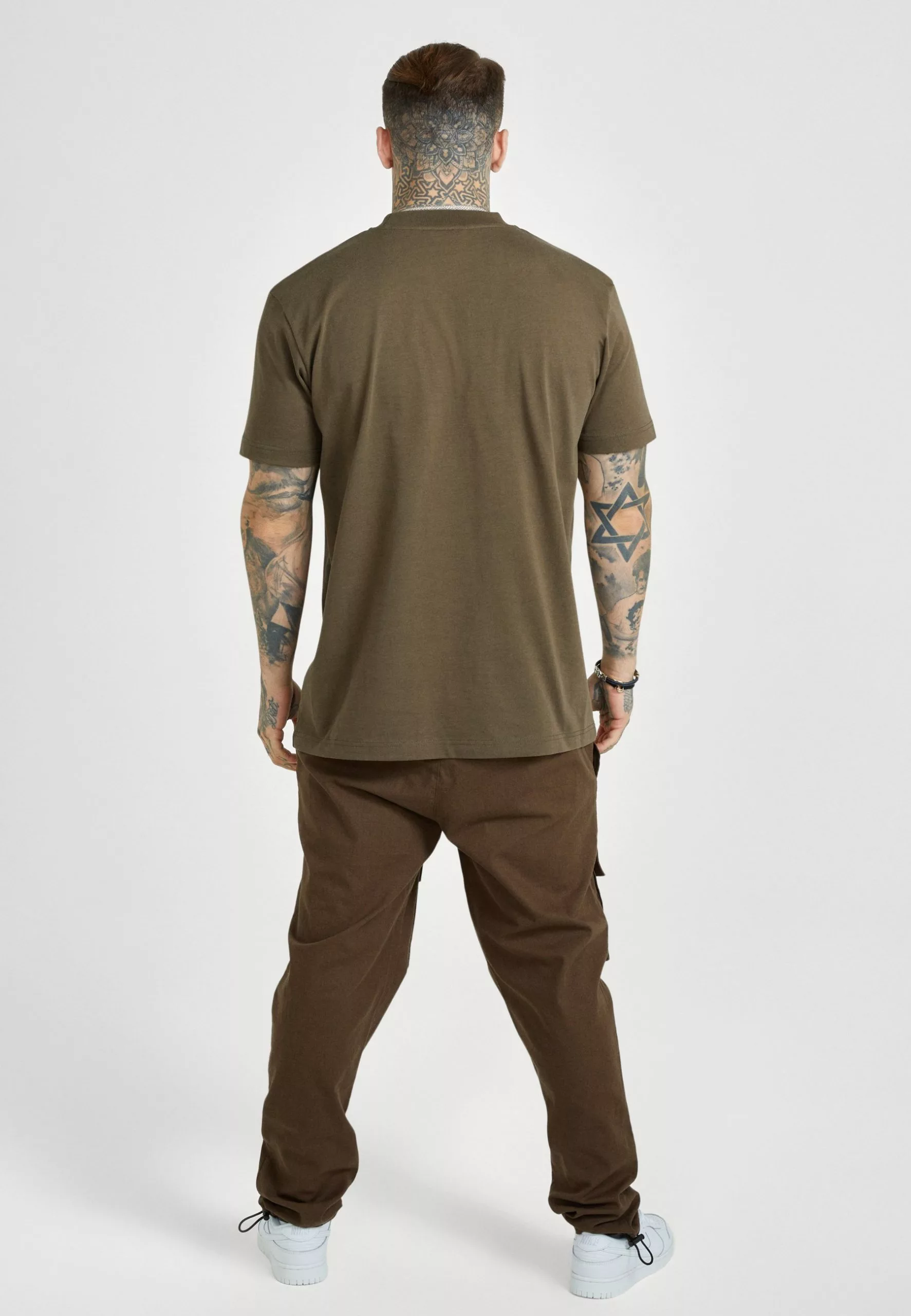 SikSilk Applique Logo - T-Shirt Print - Khaki 5 SikSilk Applique Logo - T-Shirt Print - Khaki - Afbeelding 3