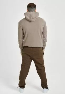 SikSilk Applique Logo Relaxed Fit Hoodie - Sweater - Washed Brown -Outlet SikSilk Winkel b176210447254b8da40e84805fb0837d