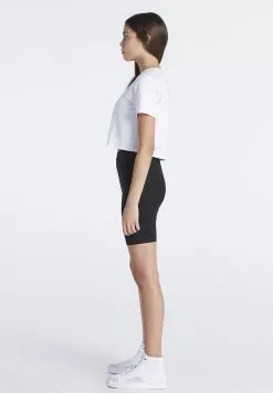 SikSilk Signature Crop Tee - T-Shirt Print - White -Outlet SikSilk Winkel b29278eb5e974eb086146d3c162fae6e