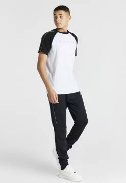 SikSilk Technical Raglan - T-Shirt Print - White,Black -Outlet SikSilk Winkel b2c9255dbbec497c8f84708474e1df84