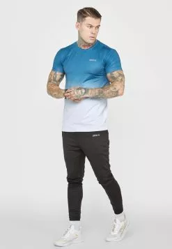 SikSilk Fade - T-Shirt Print - Teal White