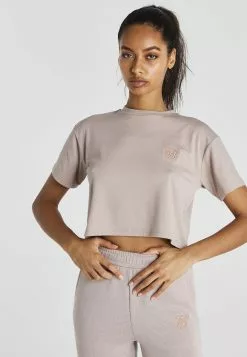 SikSilk Exhibit Cropped- T-Shirt Basic - Pink
