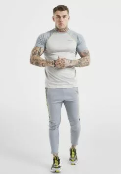 SikSilk Impulse- T-Shirt Print - Grey Marl & Grey