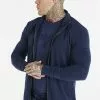 SikSilk Elevate Funnel Neck Zip Through - Sweater Met Rits - Navy -Outlet SikSilk Winkel bd7d3892a9044062b191632e4620400b