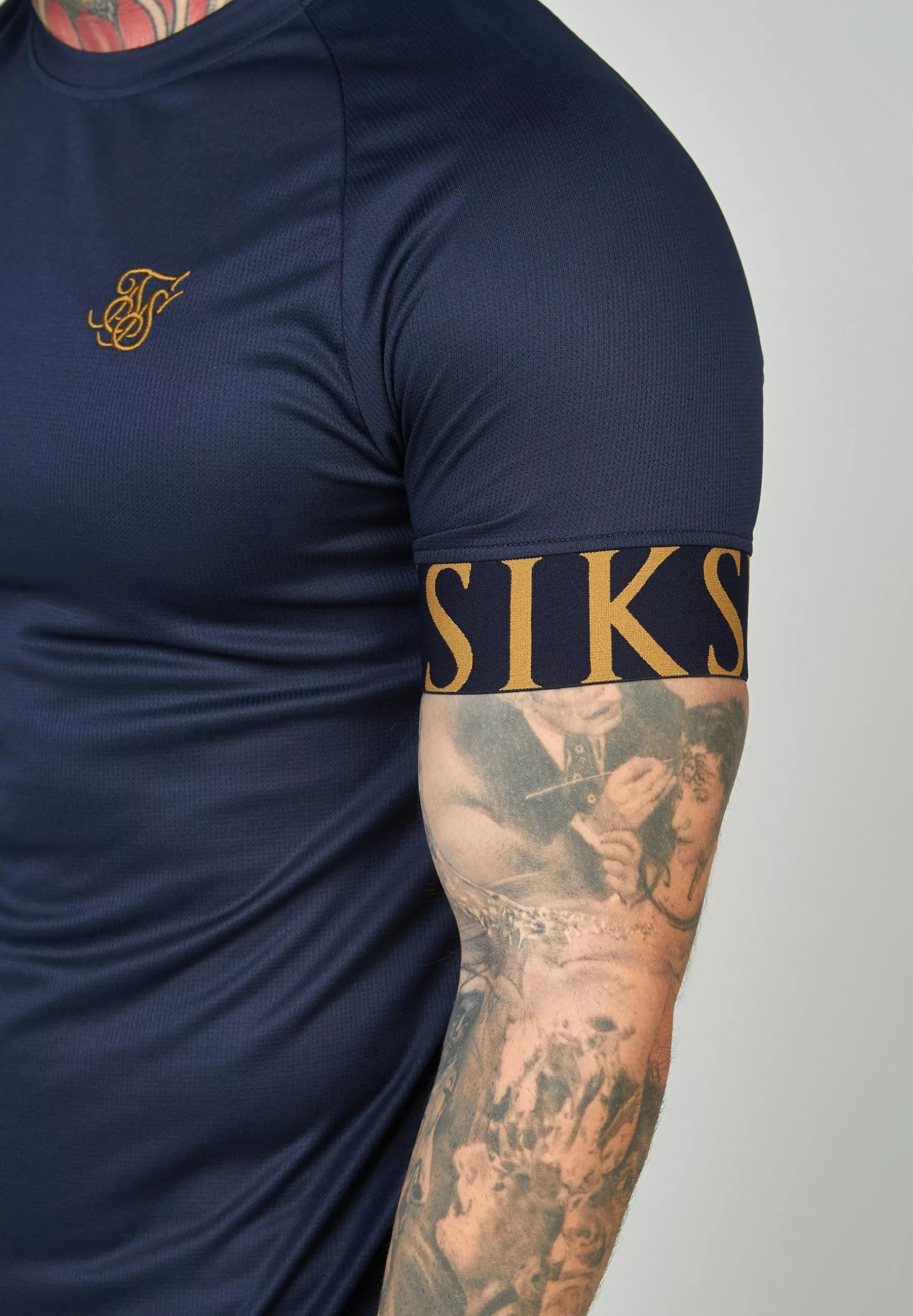 SikSilk Short Sleeve Dynamic Tech - T-Shirt Print - Navy 6 SikSilk Short Sleeve Dynamic Tech - T-Shirt Print - Navy - Afbeelding 4