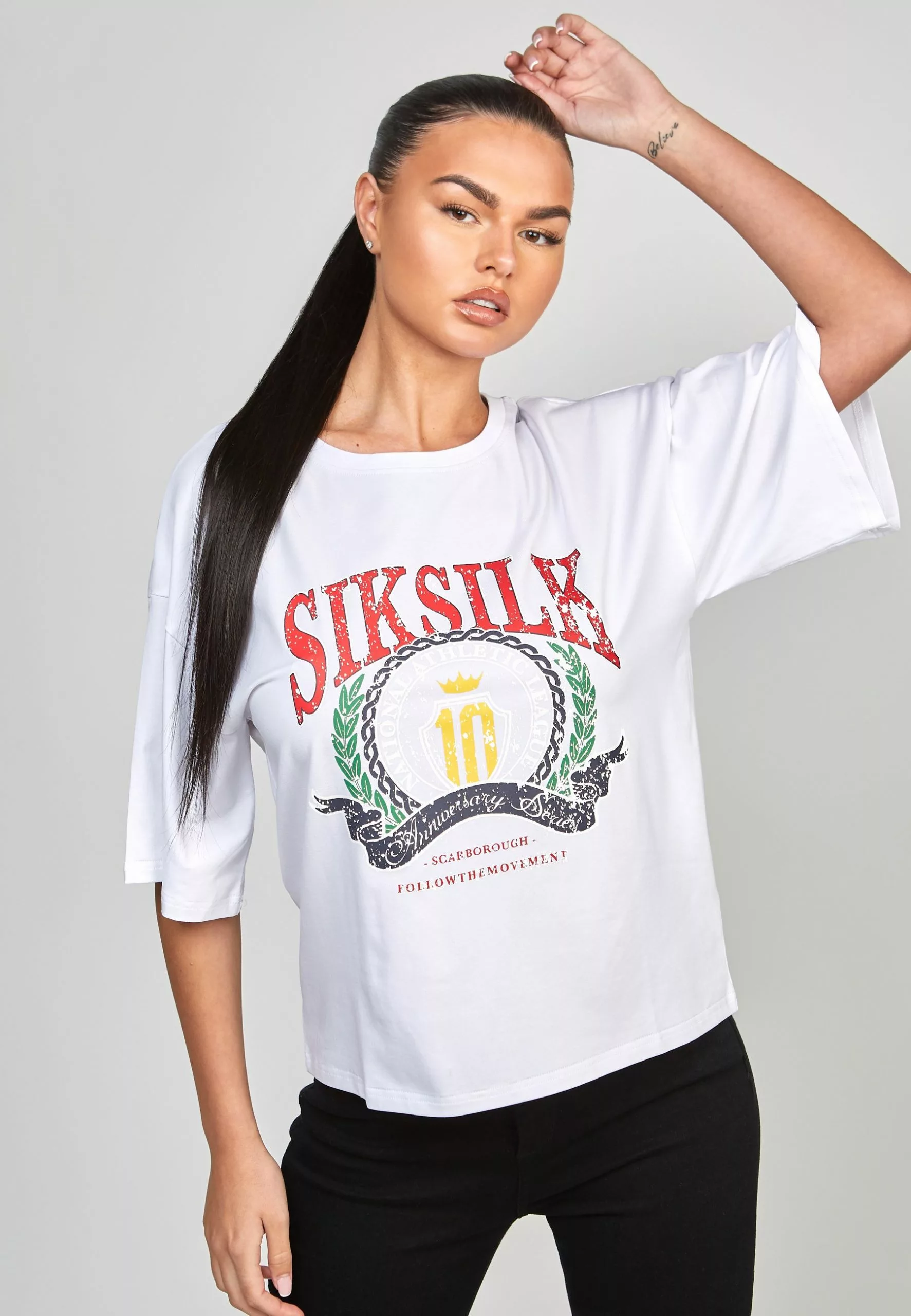 SikSilk T-Shirt Print - White 3 SikSilk T-Shirt Print - White