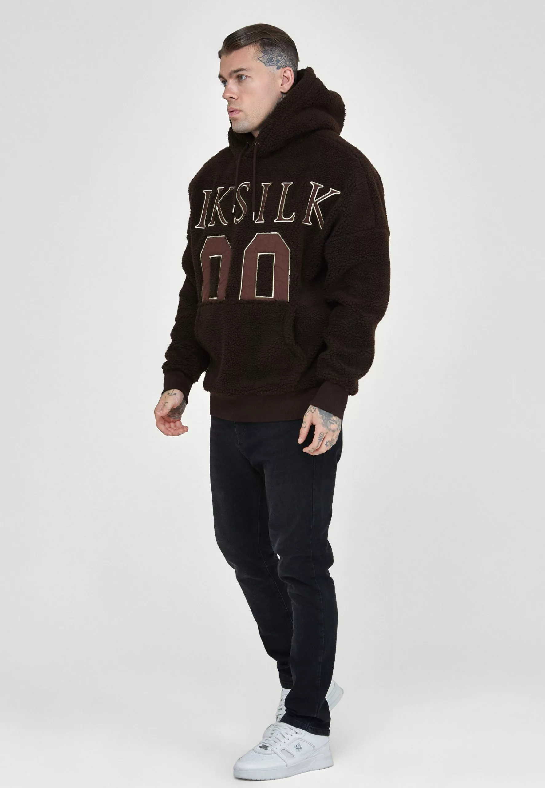 SikSilk Borg Oversized Hoodie - Hoodie - Dark Brown 5 SikSilk Borg Oversized Hoodie - Hoodie - Dark Brown - Afbeelding 4