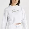 SikSilk Signature Cropped- Sweater - White 2 SikSilk Signature Cropped- Sweater - White -Outlet SikSilk Winkel c1ef83c8509c471eb598130204ad18ea