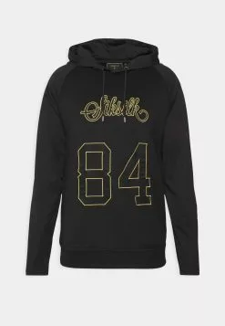 SikSilk Overhead Retro Sports Hoodie - Hoodie - Black -Outlet SikSilk Winkel c24fa9a8073a454eb75411ac2f1e859f