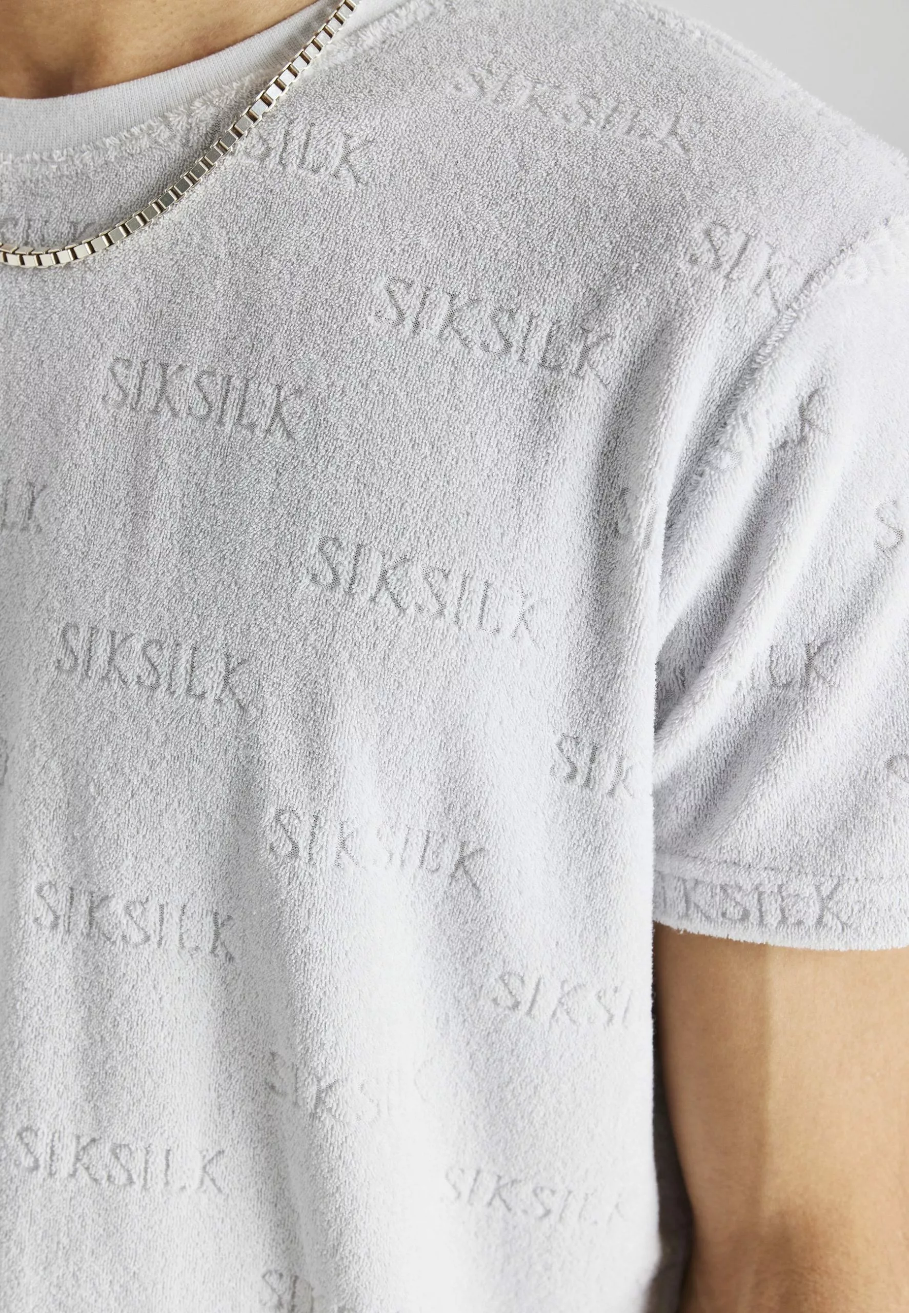 SikSilk Towelling Short Sleeve- T-Shirt Print - Grey 6 SikSilk Towelling Short Sleeve- T-Shirt Print - Grey - Afbeelding 5