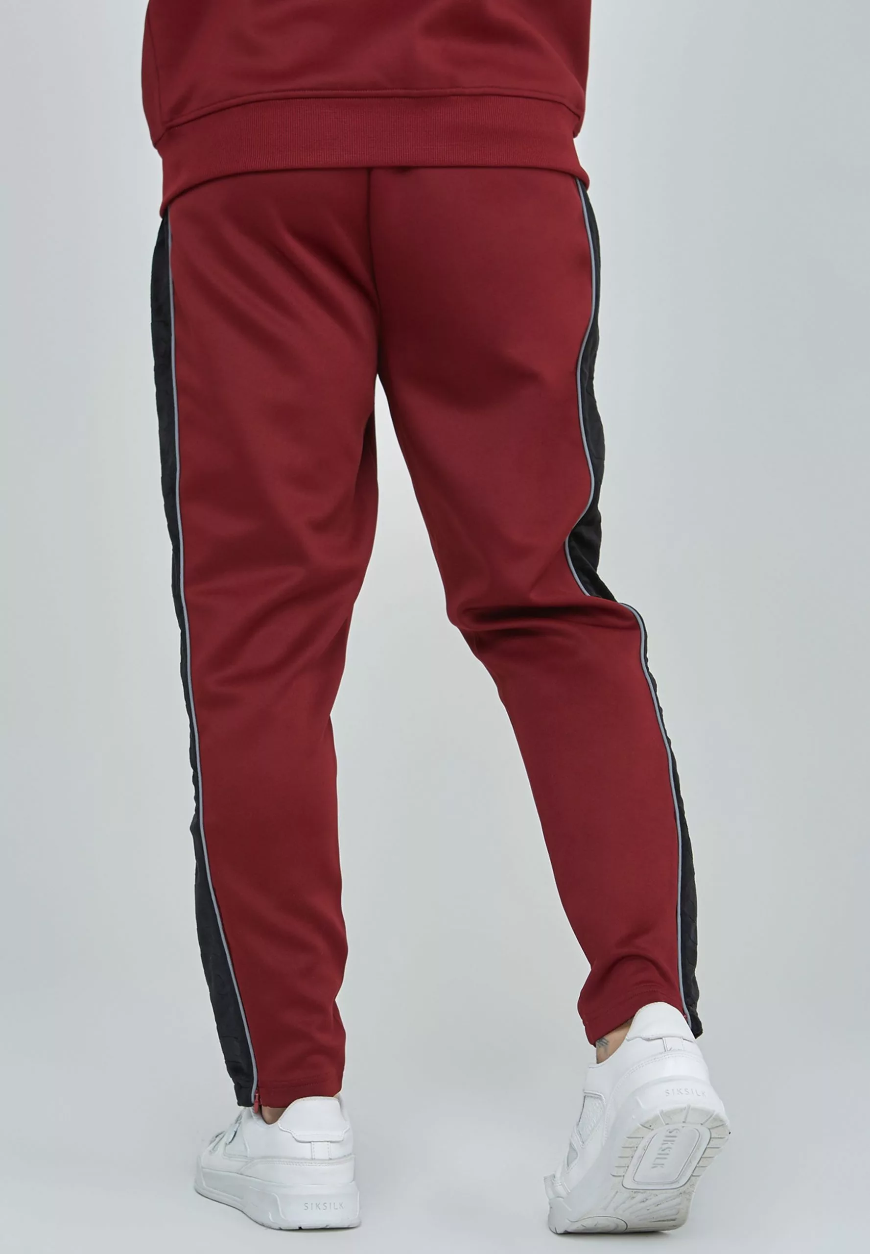 SikSilk Velour Panelled- Trainingsbroek - Burgundy 4 SikSilk Velour Panelled- Trainingsbroek - Burgundy - Afbeelding 2