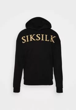 SikSilk Applique Hoodie - Hoodie - Black -Outlet SikSilk Winkel d37ed1f391834ca4995bb44960436a51