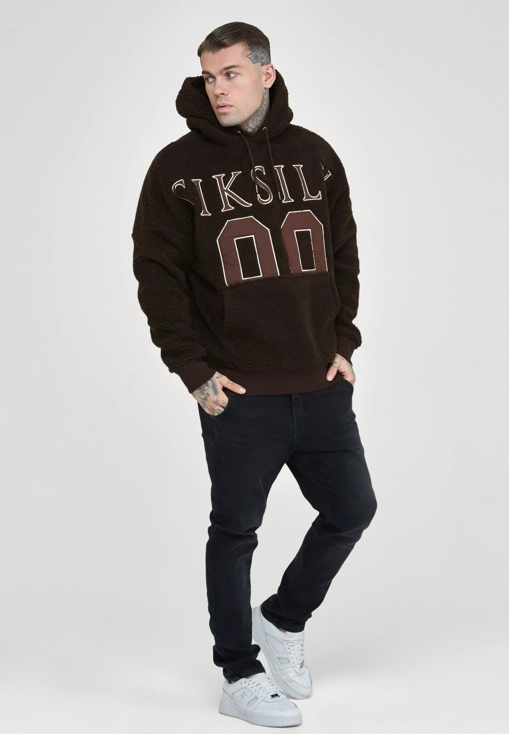 SikSilk Borg Oversized Hoodie - Hoodie - Dark Brown 3 SikSilk Borg Oversized Hoodie - Hoodie - Dark Brown - Afbeelding 2