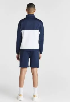 SikSilk Retro Track- Sweater Met Rits - Navy & White -Outlet SikSilk Winkel d50c1c7f1ccf467aa41d9b10032a3ffd