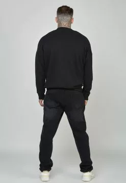 SikSilk Script Logo Oversized - Sweater - Black -Outlet SikSilk Winkel d68c2511d55e48c1aa7aab21f595e6c5