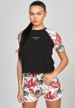 SikSilk Retro Tropics - T-Shirt Print - Black