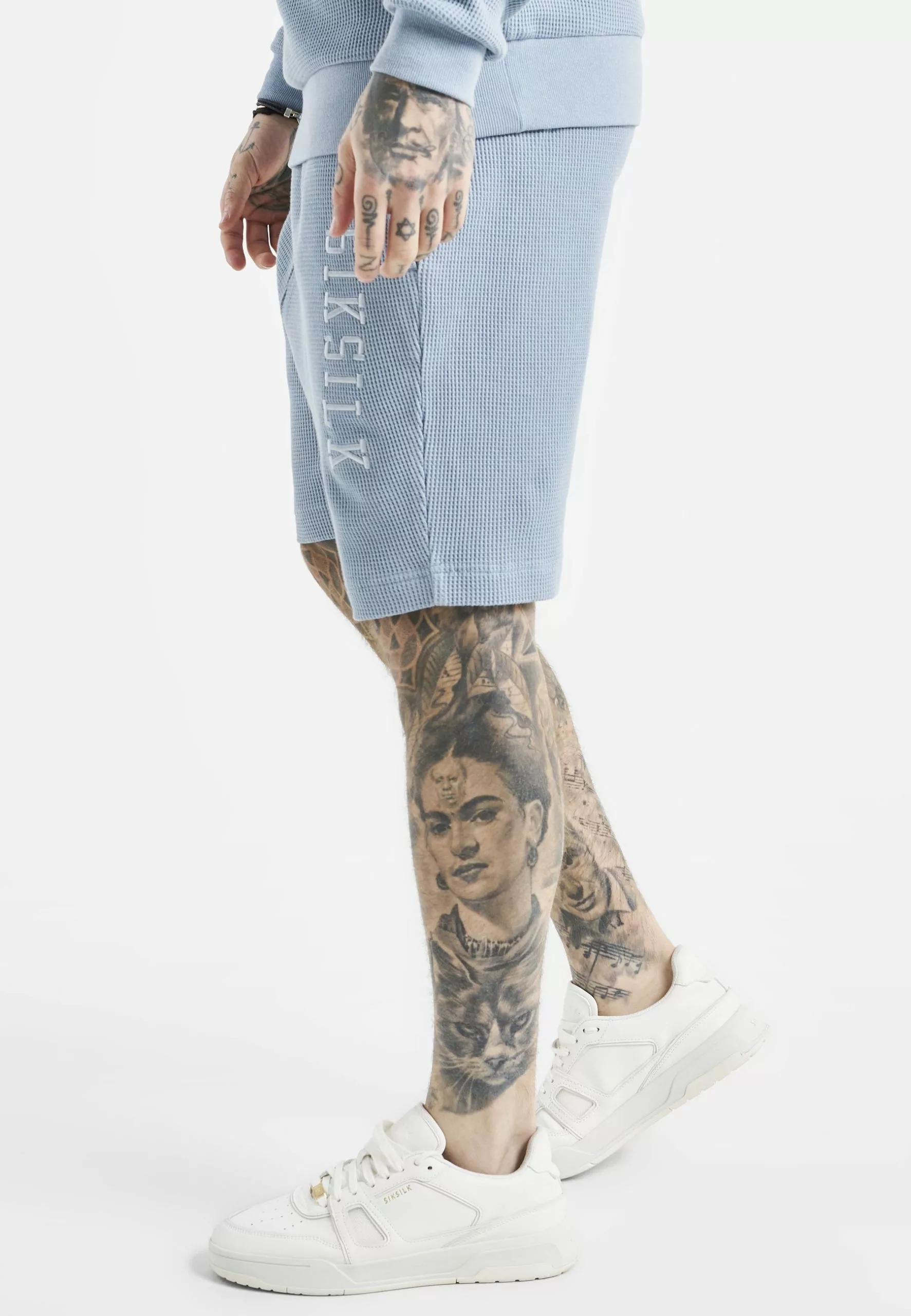 SikSilk Embroidered Waffle Texture- Trainingsbroek - Blue 6 SikSilk Embroidered Waffle Texture- Trainingsbroek - Blue - Afbeelding 4