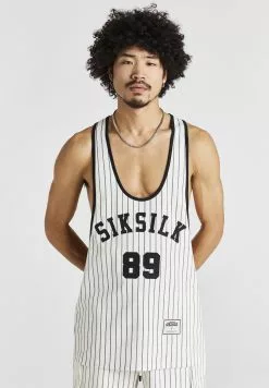 Voorkant 6 SikSilk Anniversary Racer- Top - Ecru