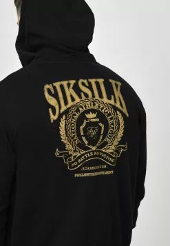 SikSilk Crest Logo Zip Through Hoodie - Sweater Met Rits - Black -Outlet SikSilk Winkel e1eeeba2ecc2466ba22f302ad2cc0201