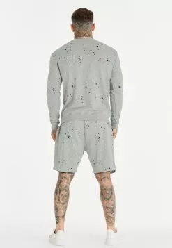 SikSilk Paint Splatter - Sweater - Grey Marl -Outlet SikSilk Winkel e2256580304148bb97a2f0de2903c4a1