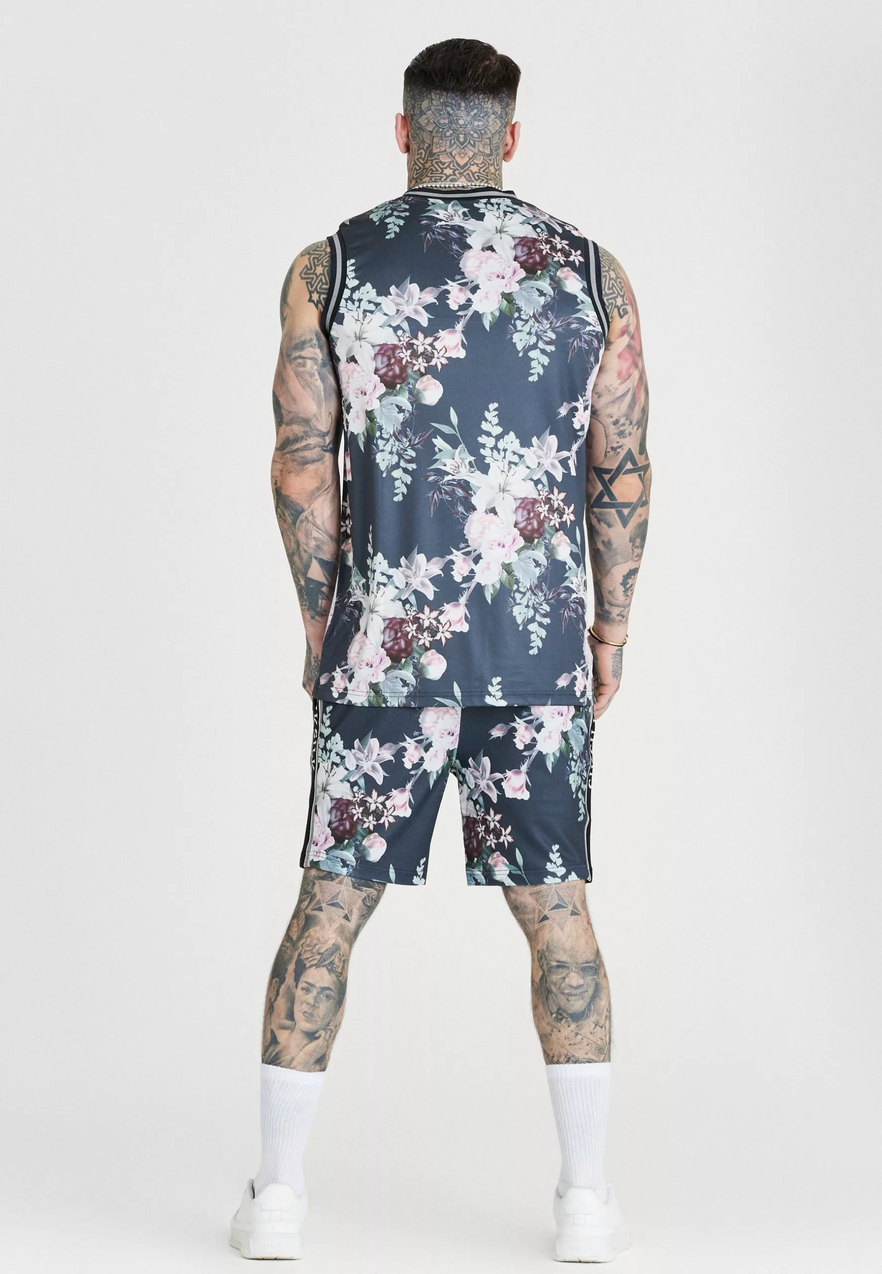 SikSilk Botanical Vest - Top - Navy 5 SikSilk Botanical Vest - Top - Navy - Afbeelding 3