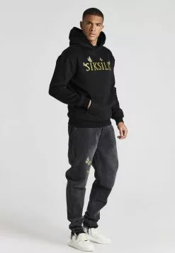 SikSilk Logo Oversized - Hoodie - Black -Outlet SikSilk Winkel e25733a34b504755be9e2d5323ab28a7