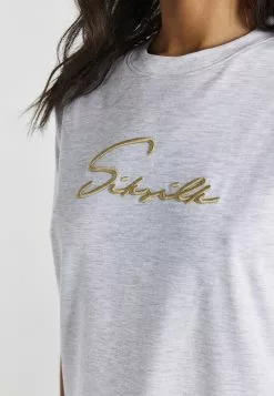 SikSilk Essential Embroidered - T-Shirt Print - Grey Marl 11 SikSilk Essential Embroidered - T-Shirt Print - Grey Marl -Outlet SikSilk Winkel e414c2e6c71d4059ba2c85c71e3b3939