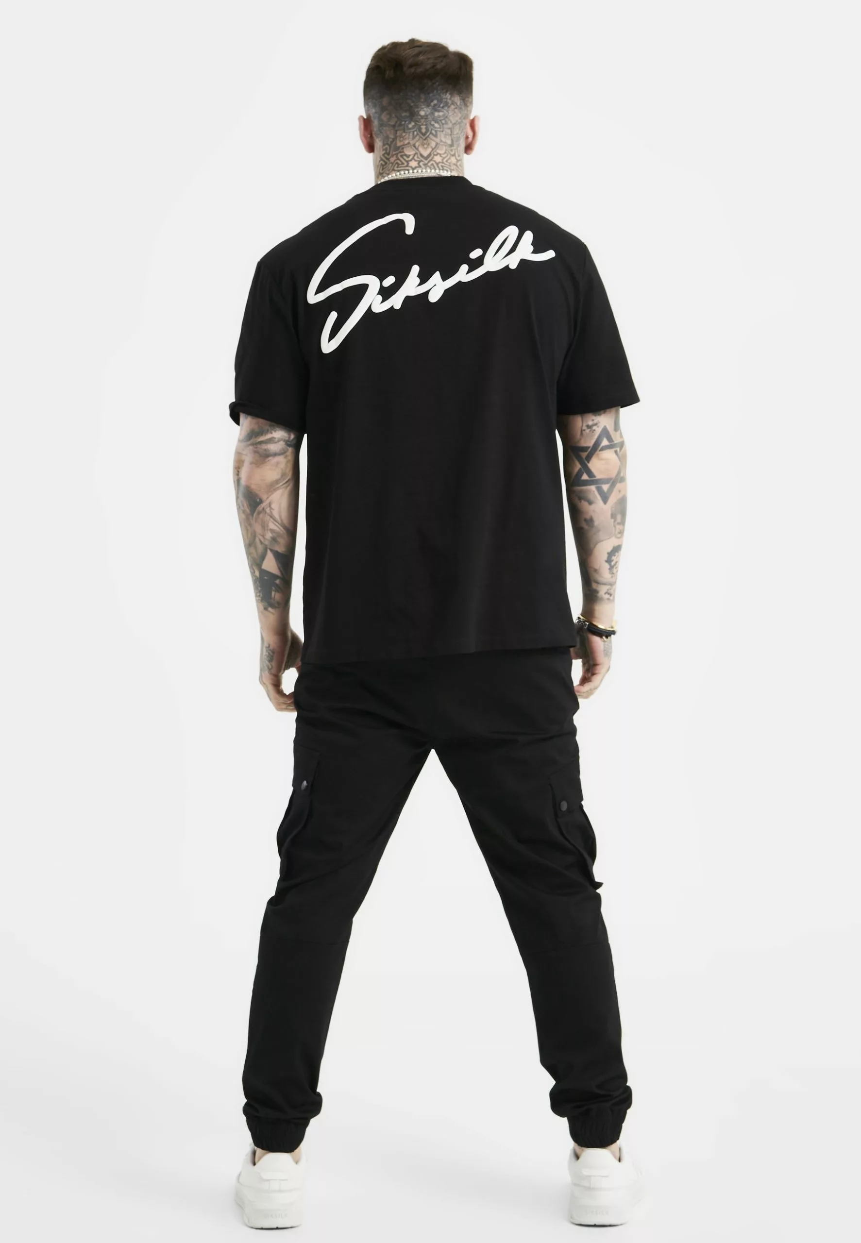 SikSilk Script Embroidery - T-Shirt Print - Black 5 SikSilk Script Embroidery - T-Shirt Print - Black - Afbeelding 3
