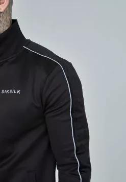 SikSilk Panelled- Sweater Met Rits - Black -Outlet SikSilk Winkel e75c112c44404a1cabdf6f32592dfd7a