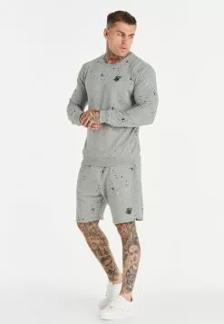 SikSilk Paint Splatter - Sweater - Grey Marl -Outlet SikSilk Winkel eb74da1f6f2044ae88a8d638148dc2cb