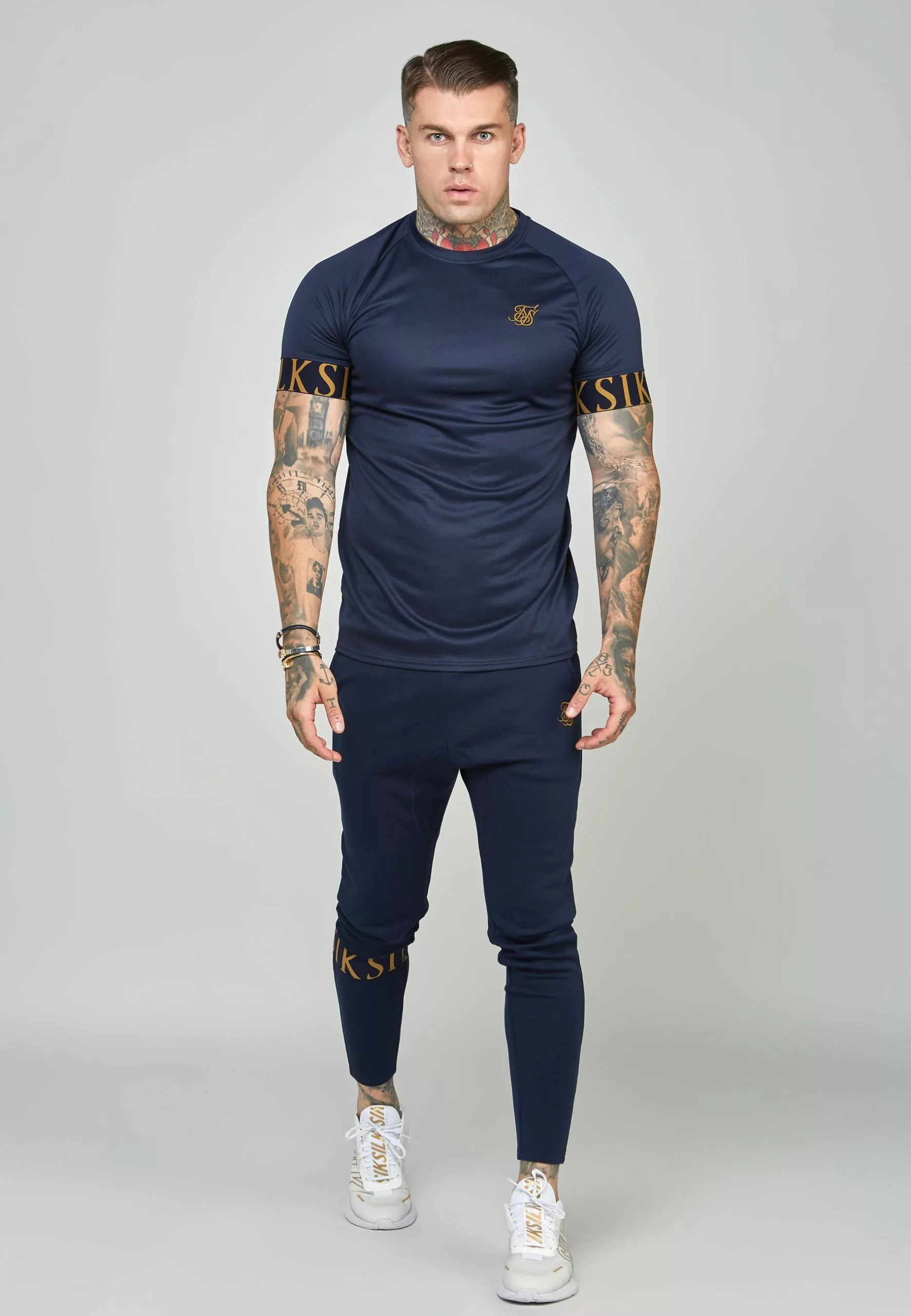 SikSilk Short Sleeve Dynamic Tech - T-Shirt Print - Navy 3 SikSilk Short Sleeve Dynamic Tech - T-Shirt Print - Navy
