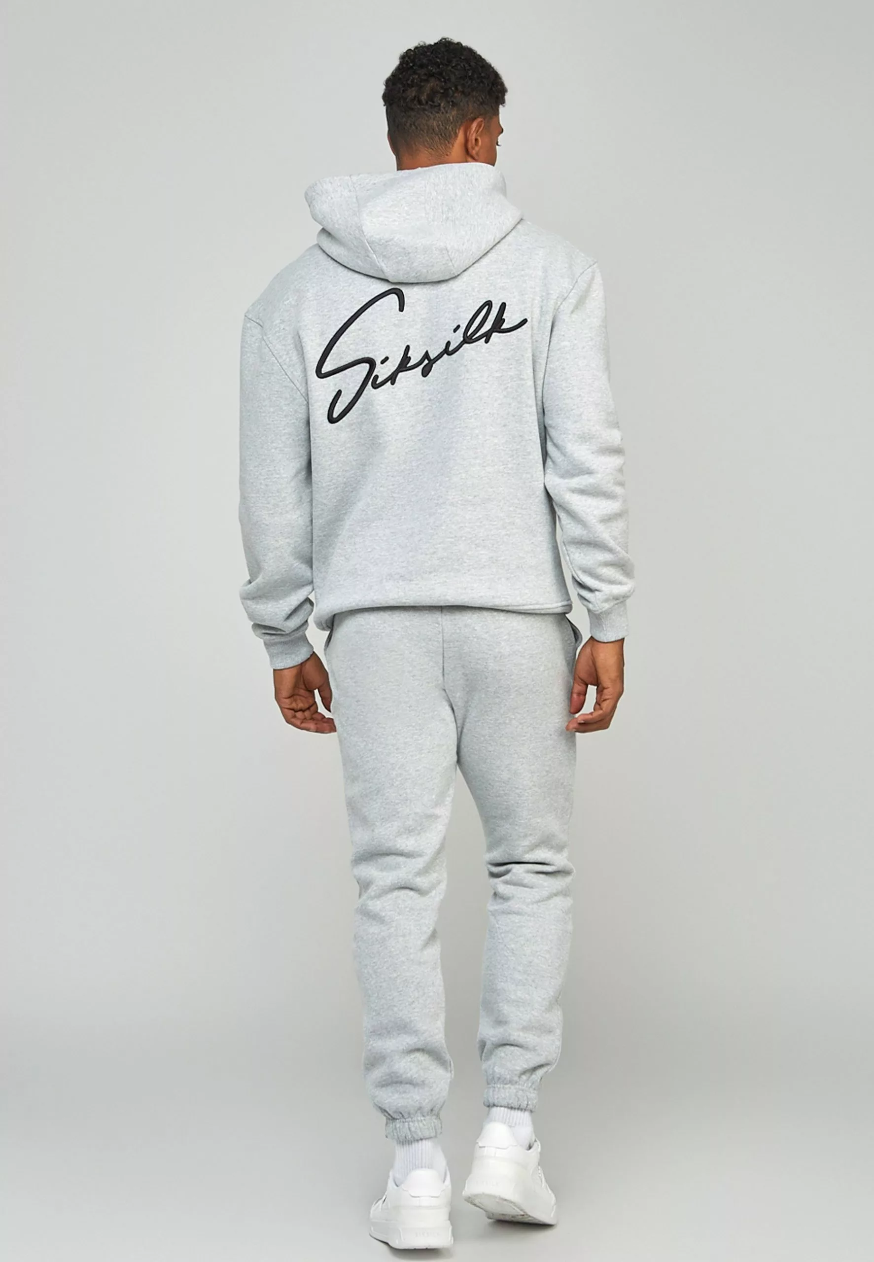 SikSilk Script Embroidery- Hoodie - Grey Marl 5 SikSilk Script Embroidery- Hoodie - Grey Marl - Afbeelding 3