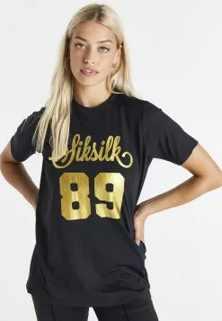 SikSilk T-Shirt Print - Black