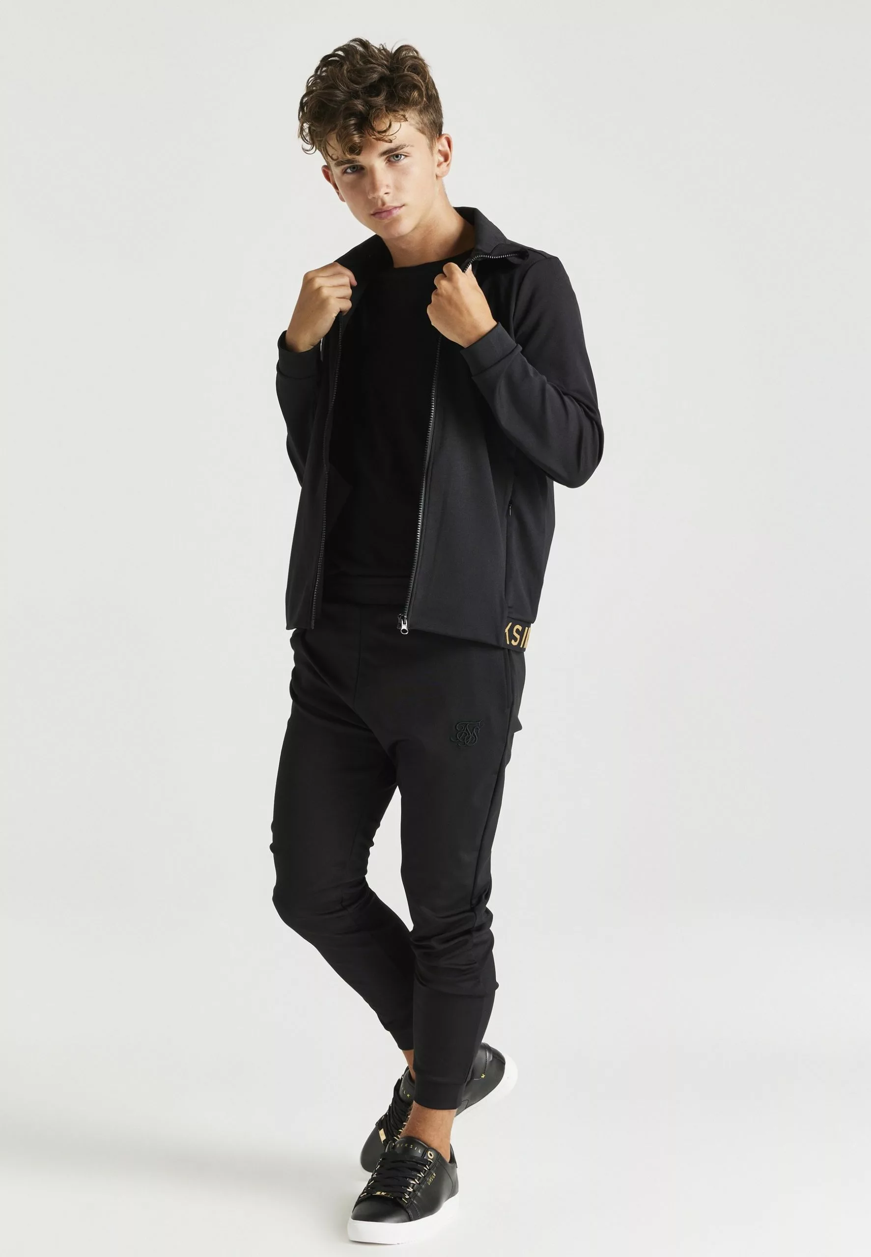 SikSilk Taped Funnel Neck Zip Through - Sweater Met Rits - Black 3 SikSilk Taped Funnel Neck Zip Through - Sweater Met Rits - Black