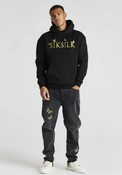 SikSilk Logo Oversized - Hoodie - Black -Outlet SikSilk Winkel f035587a049f4d1cb882a4f6ab6c155c