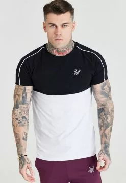 SikSilk Taped Blocked - T-Shirt Basic - Black,White