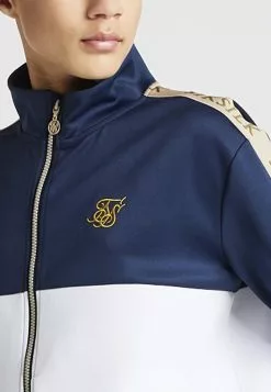 SikSilk Retro Track- Sweater Met Rits - Navy & White -Outlet SikSilk Winkel f2448550446f4806a3e0ebffd3e82110