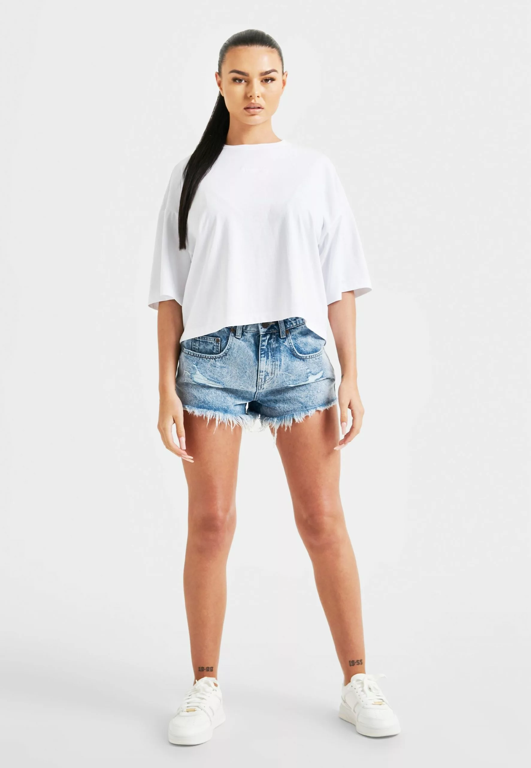 SikSilk Branded Crop Rainbow - T-Shirt Print - White 6 SikSilk Branded Crop Rainbow - T-Shirt Print - White - Afbeelding 4