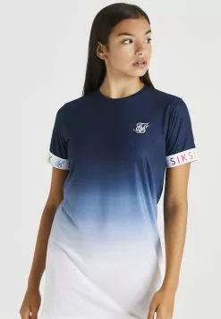 SikSilk Rainbow Fade- Jerseyjurk - Navy/White -Outlet SikSilk Winkel fa58dd62c81440c3ba5d1832f85ca6f8