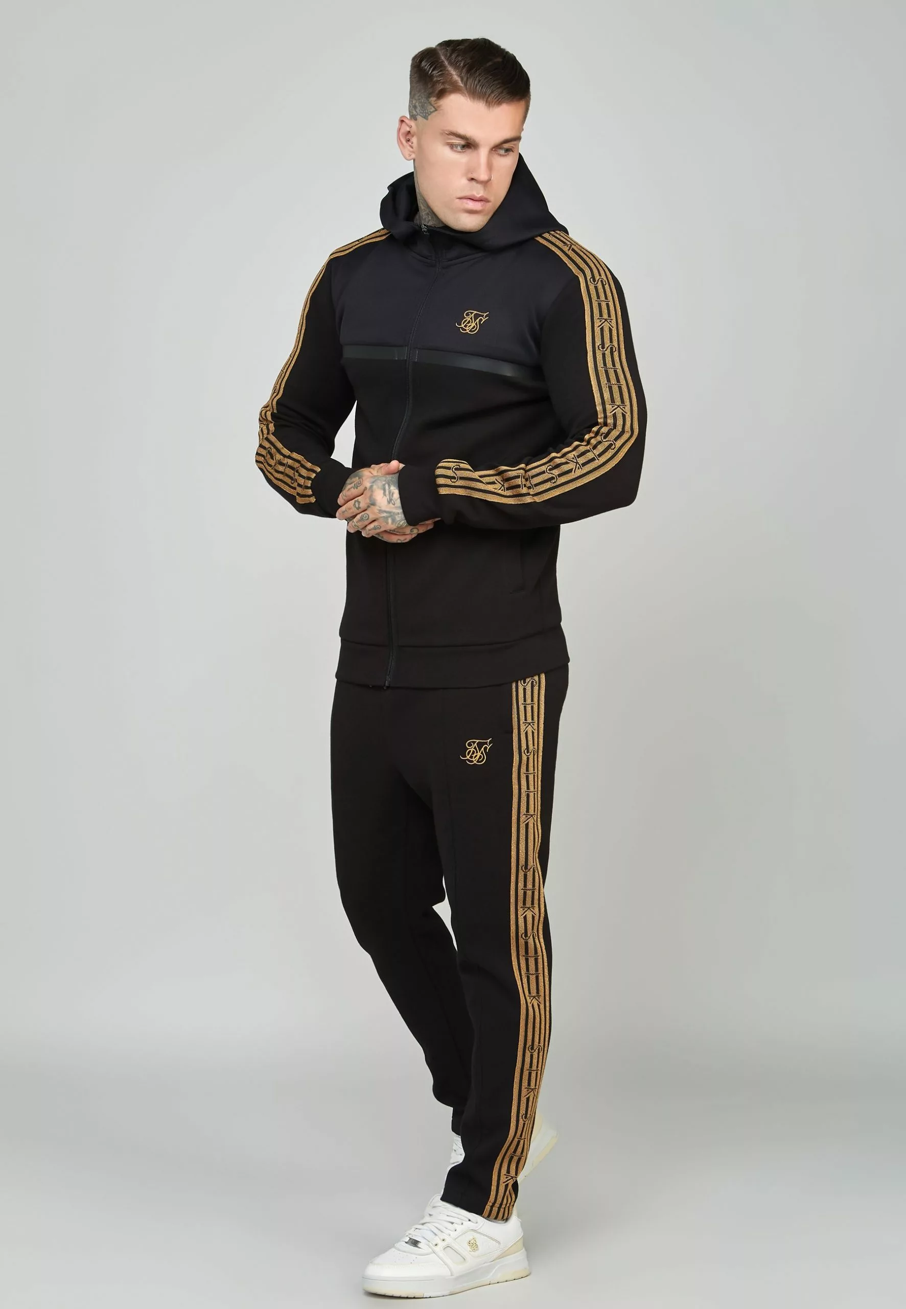 SikSilk Tape Zip Thru - Sweater Met Rits - Black 4 SikSilk Tape Zip Thru - Sweater Met Rits - Black - Afbeelding 2