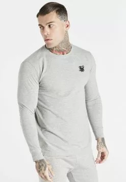 SikSilk Gym Tee - Longsleeve - Grey Marl