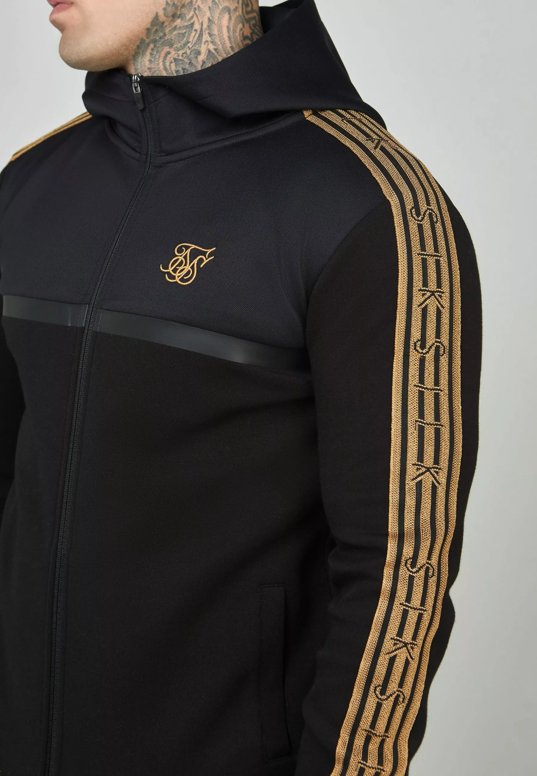 SikSilk Tape Zip Thru - Sweater Met Rits - Black 7 SikSilk Tape Zip Thru - Sweater Met Rits - Black - Afbeelding 5