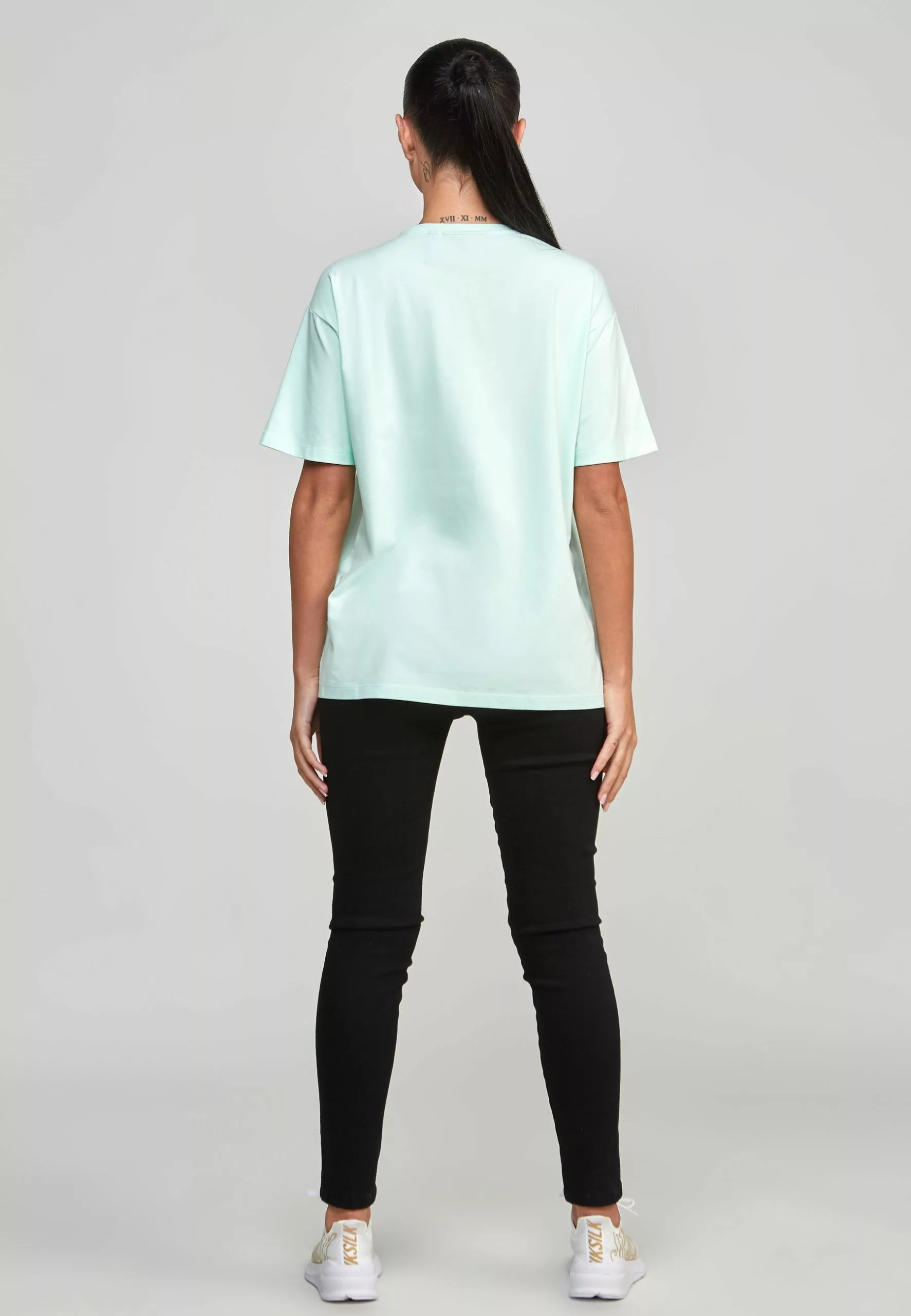 SikSilk Embroidered Boyfriend- T-Shirt Print - Mint 5 SikSilk Embroidered Boyfriend- T-Shirt Print - Mint - Afbeelding 3