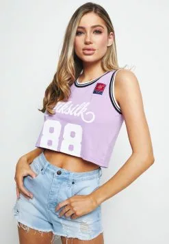 SikSilk Retro Sports Crop - Top - Lilac