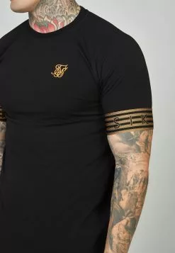 SikSilk Elastic Cuffed- T-Shirt Print - Black 9 SikSilk Elastic Cuffed- T-Shirt Print - Black -Outlet SikSilk Winkel fc6ae5e555494009ac79de7e45830b09