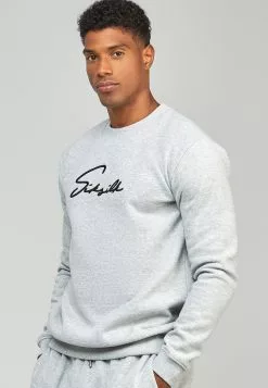 Siksilk Script- Sweater - Grey