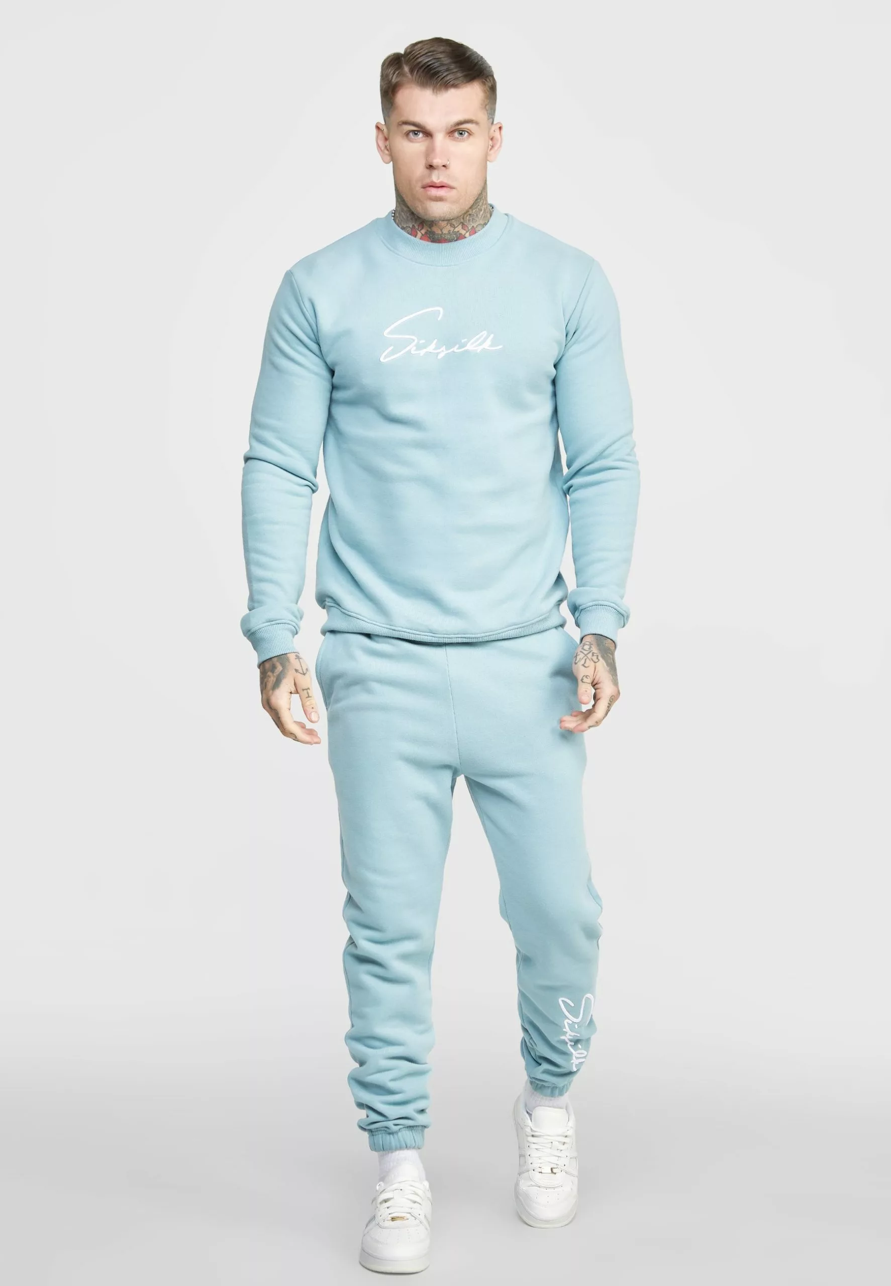 SikSilk Script Embroidery- Sweater - Blue 4 SikSilk Script Embroidery- Sweater - Blue - Afbeelding 2